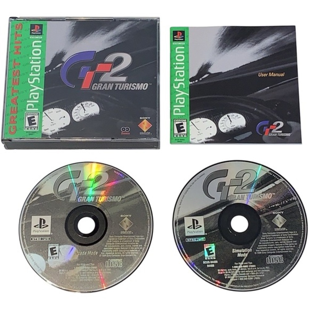 Gran Turismo 2 GT2 (Sony PlayStation 1, 1999) PS1 CIB Manual Gameplay Video/Pics